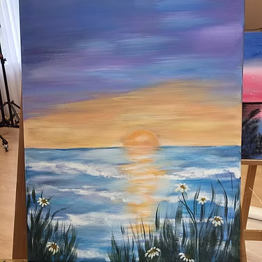 päikeseloojangu töötuba - abstraktne maal - black cat rüütli tänav - pärnu