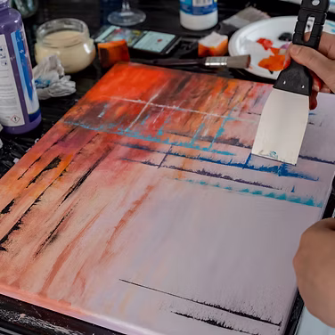 abstraktne akrüülmaalimine - töötuba - black cat rüütli tänav - pärnu