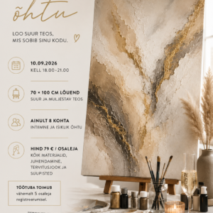 sisustusmaali õhtu 70 × 100 cm | 79 € | 8 kohta